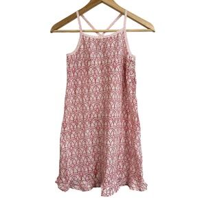 Anokhi Cotton Pink‎ Scallop Pattern Dress Girls 8-9 Years 100% Cotton